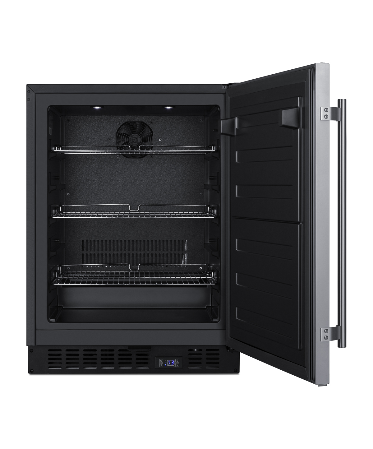 24 in. wide frost-free built-in undercounter ADA compliant all-freezer in stainless steel with, lock and digital controls